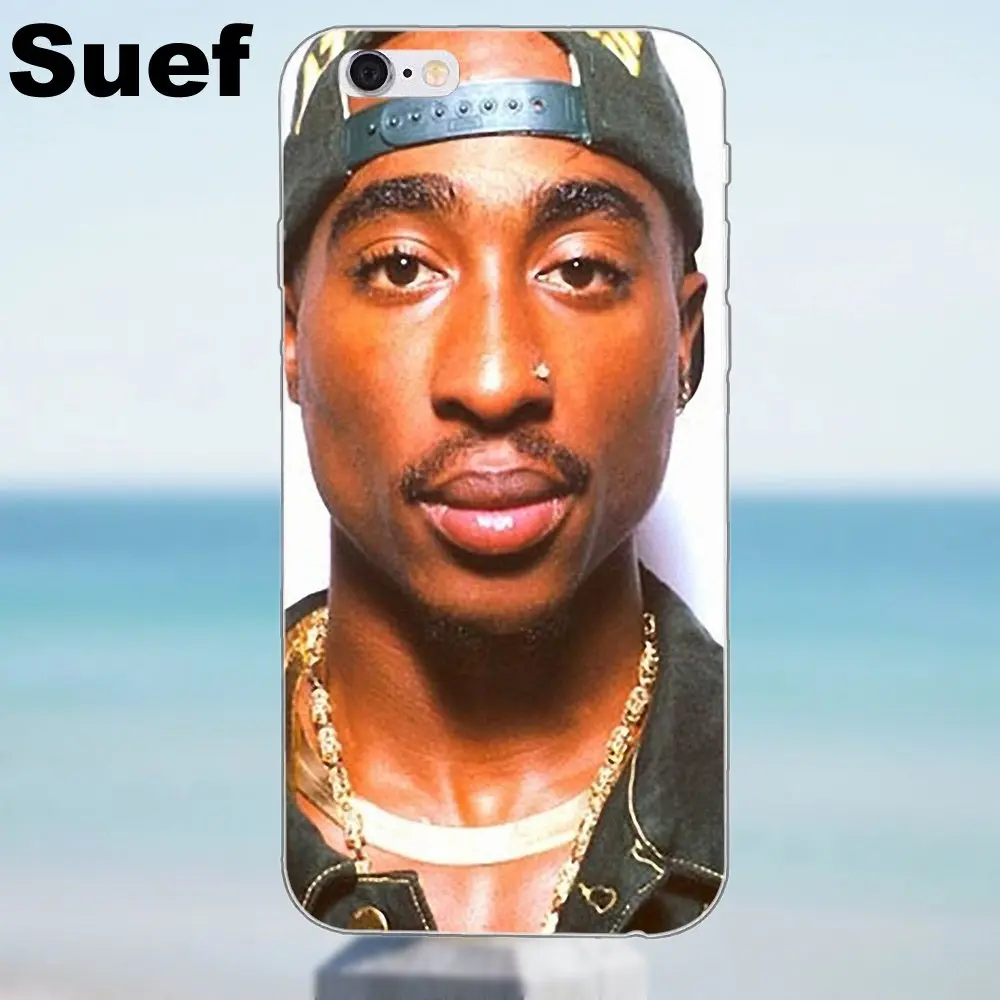 Tupac Shakur 2 Pac Crown King мягкие чехлы из ТПУ для iPhone 4 4S 5 5S 5C SE 6 6S 7 8 Plus X Galaxy J1 J3 J5 J7 A3 A5 2016