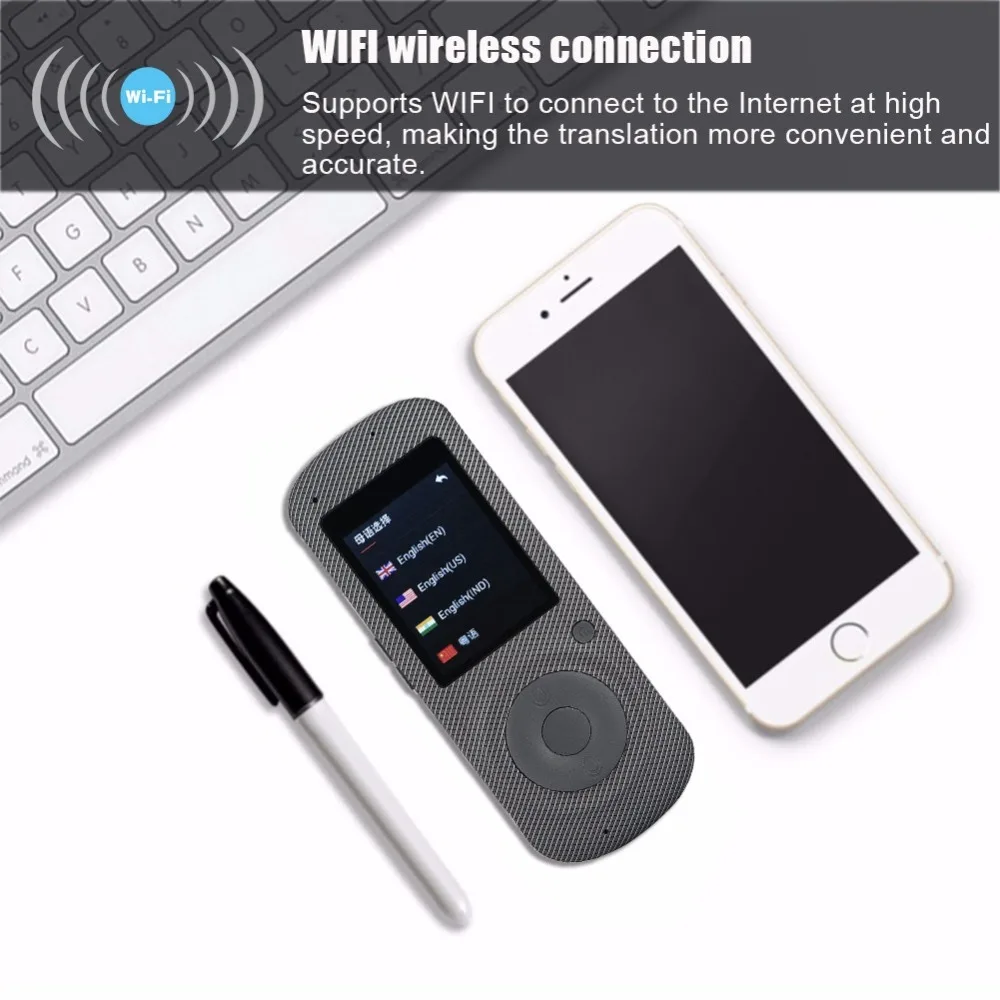 Интеллектуальный языковый голосовой переводчик WiFi мгновенный портативный 2