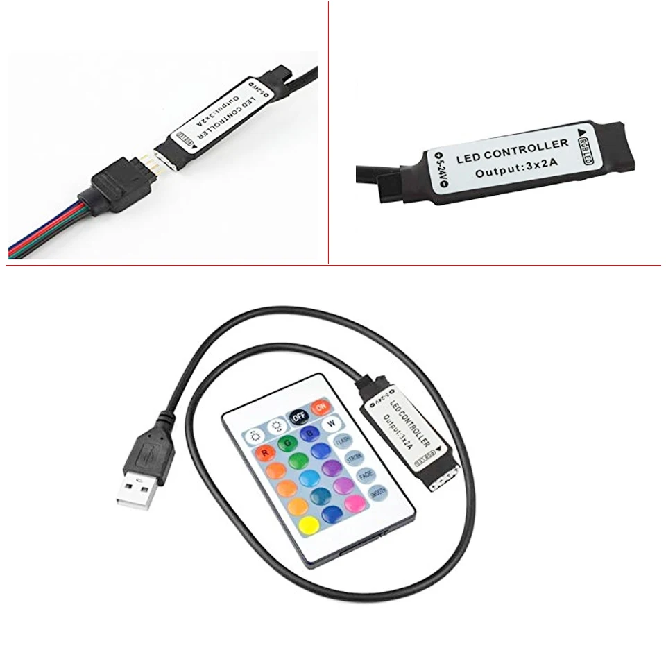 Rgb Светодиодная лента 12/5/24 в USB ИК Радиочастотный пульт дистанционного управления