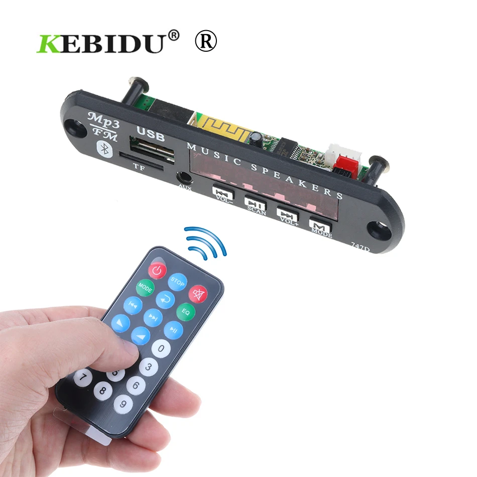 Kebidu DC 5 в 12 В MP3 WMA декодер плата беспроводной Bluetooth аудио модуль USB TF Радио