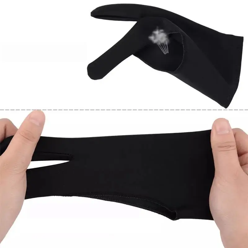 Artist Drawing Two Finger Glove For Any Graphics Tablet Black 2 Anti-fouling both Right And Left Hand | Дом и сад