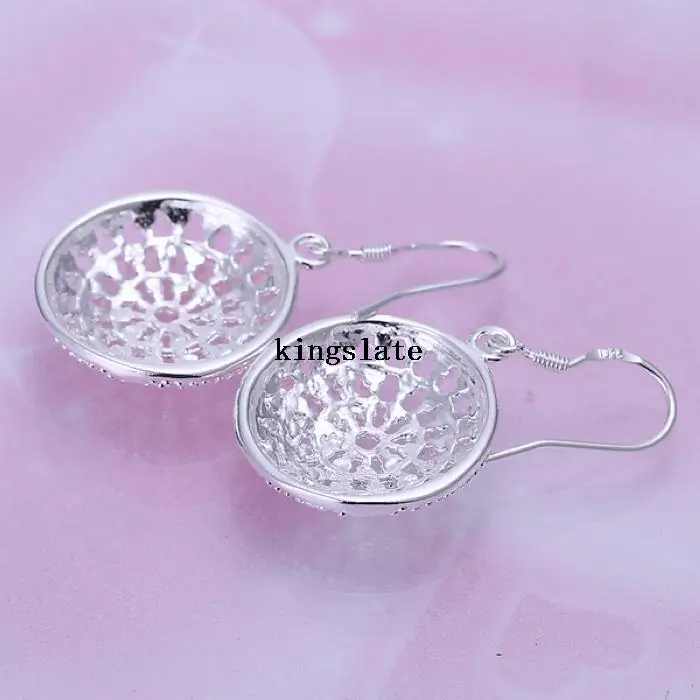 Заводская цена E112 оптовая продажа красивые круглые серебряные серьги в стиле