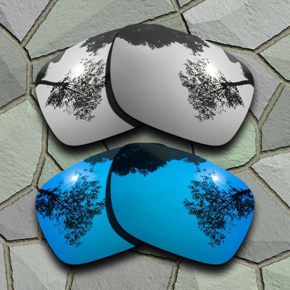 Chrome&Sky Blue Sunglasses Polarized Replacement Lenses for Oakley Holbrook-(TAC)