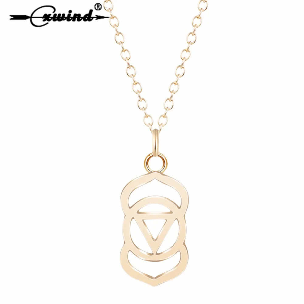 

Cxwind Fashion Third Eye Chakra Necklace & Pendants for Women Vintage Yoga 6th Chakra Geometric Statement Necklace Collier Gifts