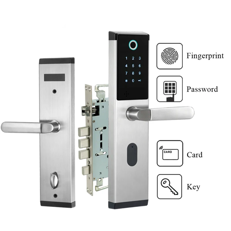

Digital Biometric Fingerprint Lock Smart Keyless Door Lock Fingerprint+Password+RFID Card+Key Unlock Ways Home Office Hotel Use