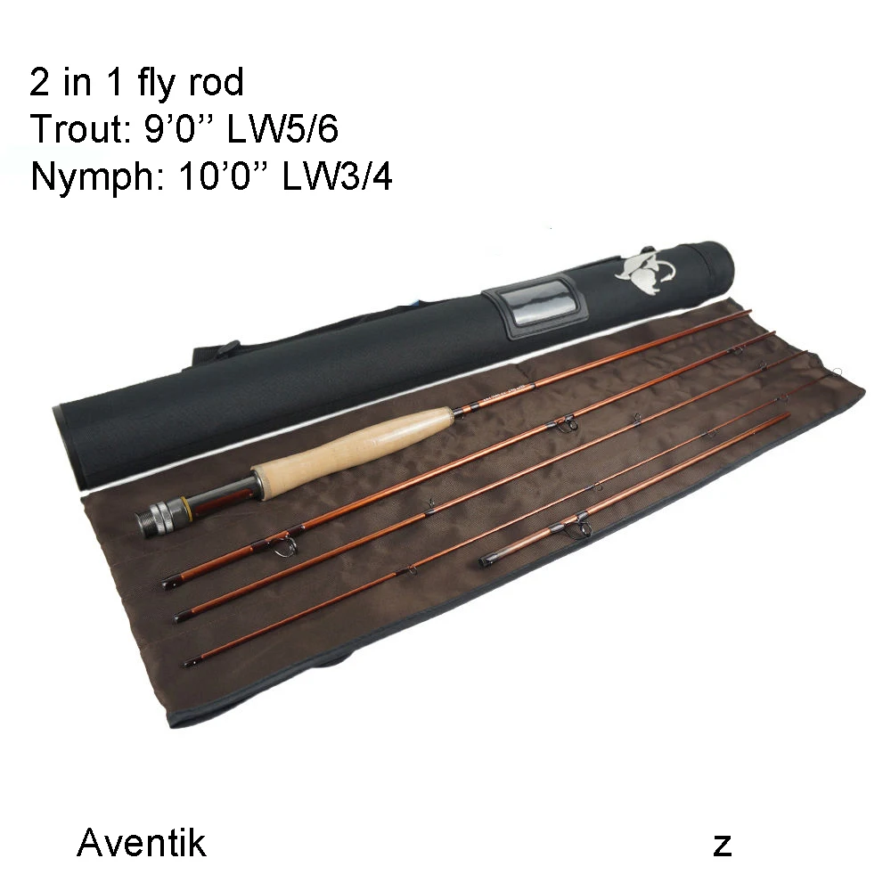 Удочка Aventik 2 в 1 IM12 9FT 5/6wt 4sec и 10FT 3/4wt 5sec японская из углеродного волокна для ловли