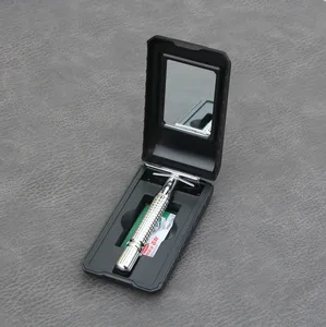 BAILI Безопасная бритва из хромированного сплава высшего качества с упаковкой серебристого Отвинтите двухстороннюю башню ручной бритвенный станок + 1 лезвия