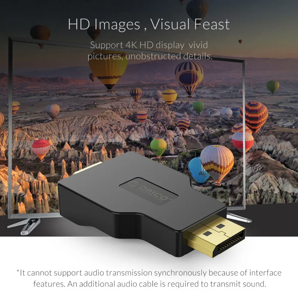 Порт дисплея ORICO 4K DP к VGA DVI HDMI совместимый адаптер конвертера 30 Гц 60 1080P дисплей для