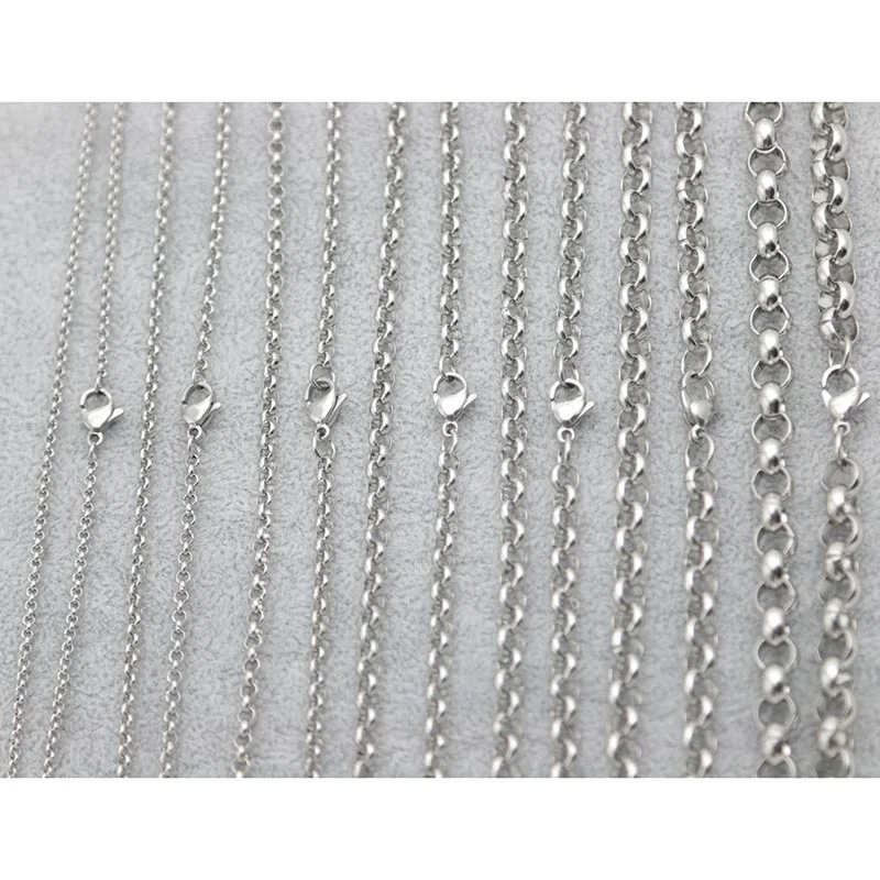 Ожерелье rolo для мужчин и женщин кулоны из нержавеющей стали 316 2/2 5/3/4/5/6/7/8/9/10/12 мм