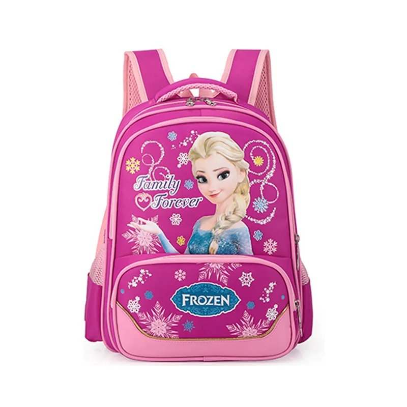 Disney мультфильм принцесса Замороженный рюкзак Детская сумка девочка замороженная сумка для начальной школы Мальчики дорожная сумка школьный - Цвет: Ярко-розовый