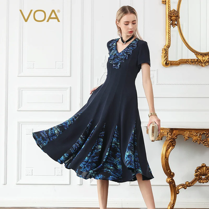 Воа из шелка летнее платье женское для вечеринки короткий рукав Vestido De Verano