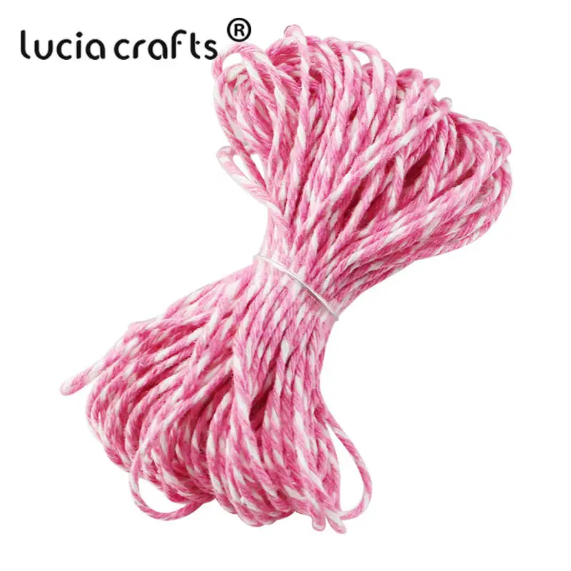 Lucia crafts распродажа! Двойной Цветной хлопковый шпагат для пекаря, хлопковые шнуры, нитка для шпагата, сделай сам, 10 м/упак. W0403