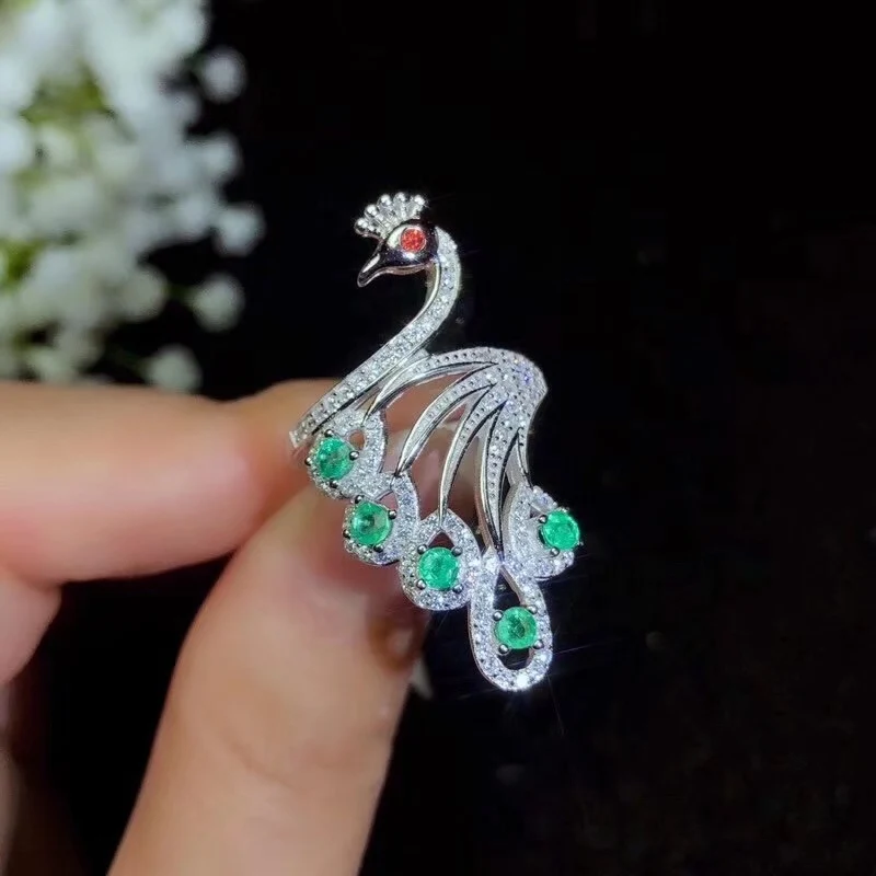 

charming phoenix green natural emerald gemstone necklace 925 sterling silver natural real emerald gem girl birthday gift