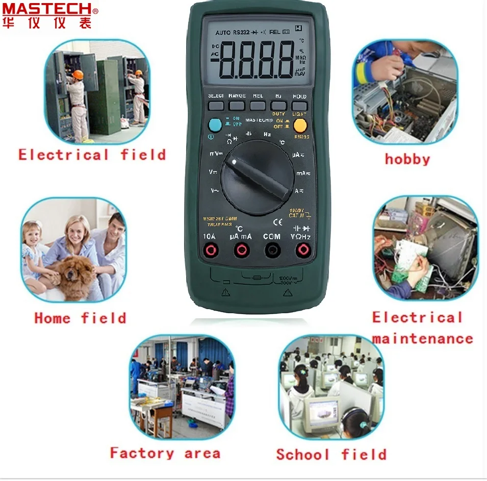 MASTECH MS8226T постоянного тока техника с цифровой мультиметр Авто Диапазон True RMS DMM Гц