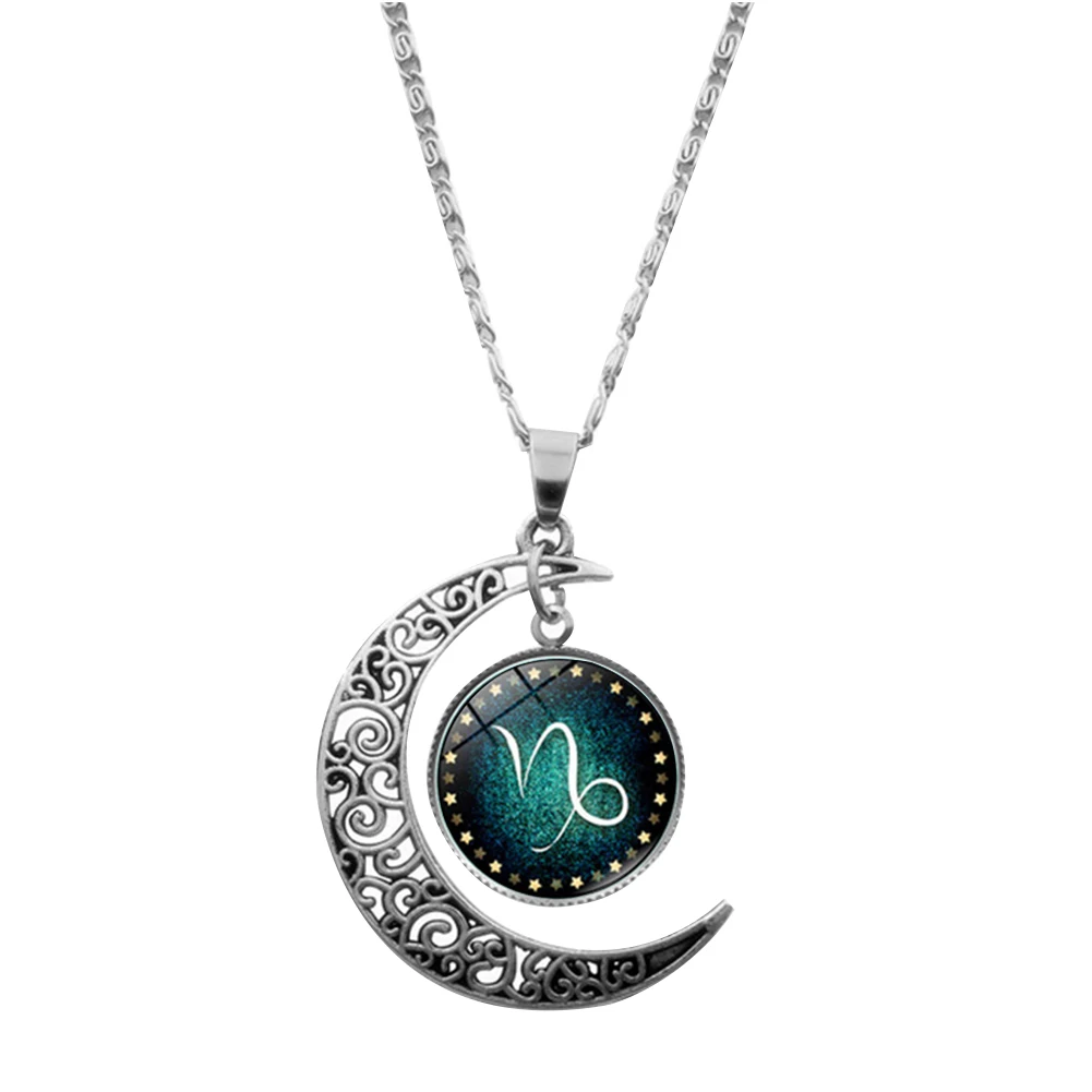 Для женщин Neckalce изысканный Козерог кулон с дизайном полумесяц Роскошные время