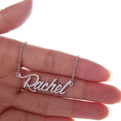 Кулон с надписью Rachel Name ожерелье для женщин/девушек золотого цвета из