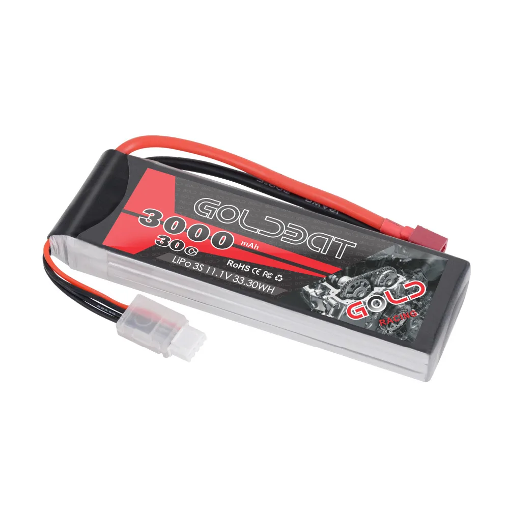 2 единицы GOLDBAT 3000mAh RC LiPo батарея 11,1 V 3S LiPo батарея для rc LiPo 3000mah lipo 30C с t-разъемом для RC Heli дрона автомобиля лодки