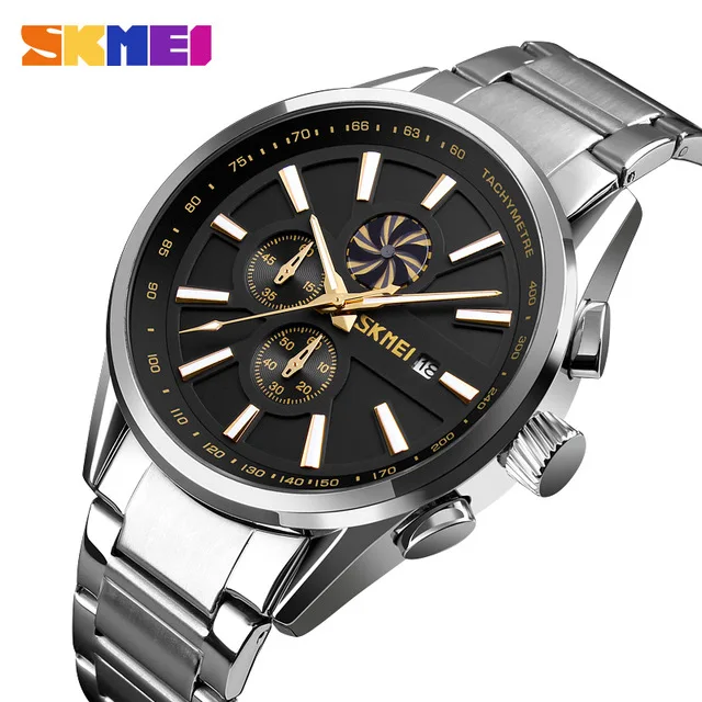SKMEI Men's Watch Top Luxury Brand Chronograph Sports Watches Mens Waterproof Steel Quartz Relogio Masculino 9175 | Наручные часы
