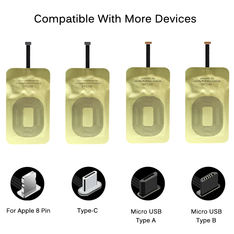 Универсальный Qi беспроводной зарядный приемник для iPhone 7 6s Plus 5S Micro usb type C беспроводной зарядный коврик для samsung huawei Xiaomi