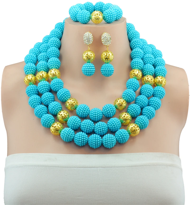 Новые цветные бусы для женщин африканские шарики ювелирный набор нигерийские