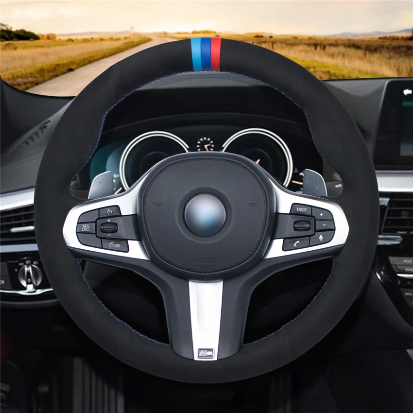 Чехол на руль автомобиля MEWANT из черной замши для BMW G30 525i 530i 530d M550i M550d 2017 2018 G32 630i 640i M
