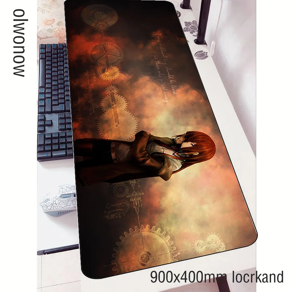 Коврик для мыши steins gate геймер рождественские подарки 90x40 см коврик notbook игровой