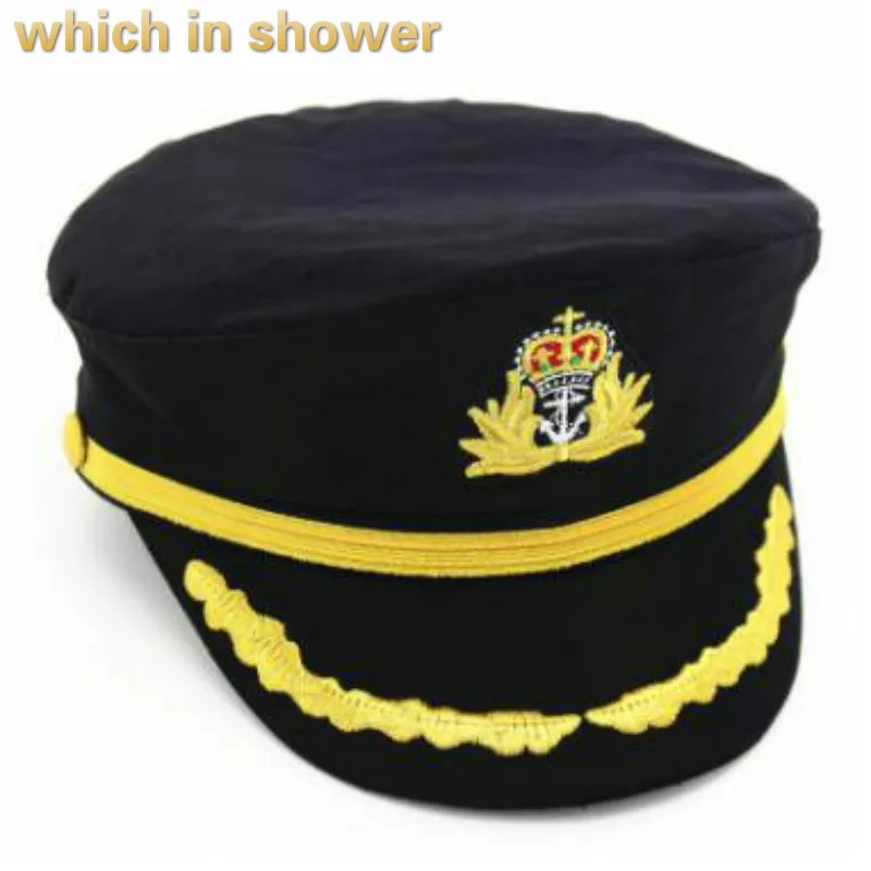 

which in shower high quality embroidery crown captain hat for women men cotton sailor navy cap black white military hat gorras