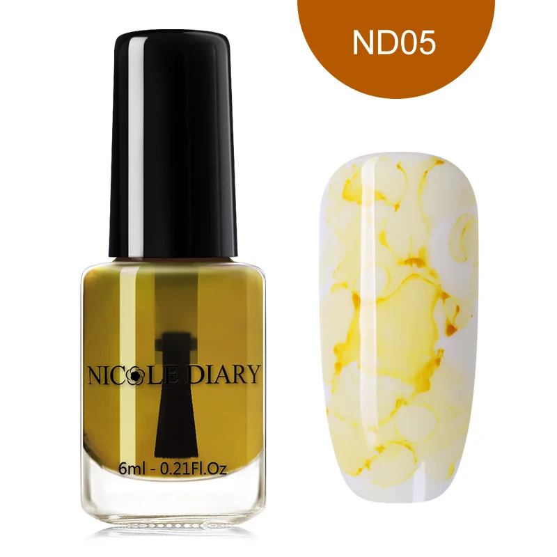6ml ND05 NICOLE DIARY 15 мл 6 мл цветные акварельные чернила для ногтей, лак для ногтей DIY, дизайн ногтей, фиолетовый, зеленый Маникюр для украшения ногтей - Цвет: 6ml ND05