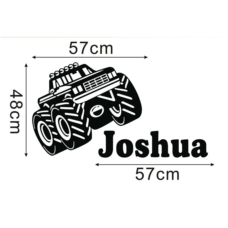 

Custom Personalised Name Tractor Car Wall Art Stickers Kids Baby Boy Vinyl Decal