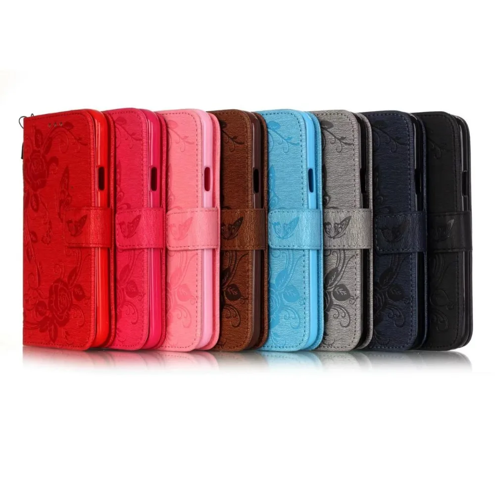 Чехол-книжка с бабочками из искусственной кожи подставкой для iPhone 5 5S 6 S 7 8 PlUS X |