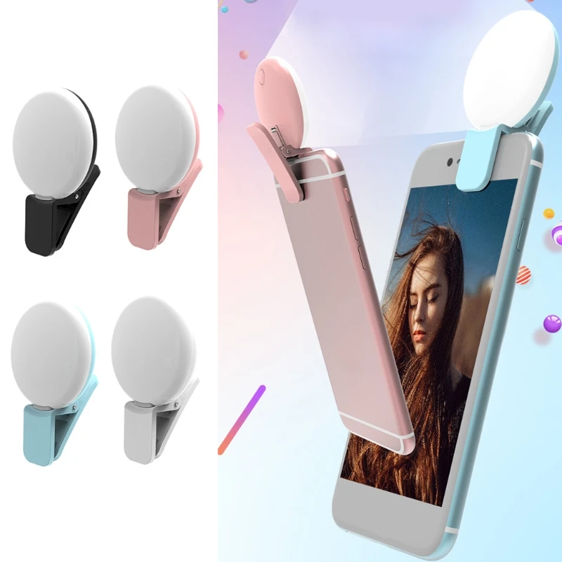 Новая светодиодная вспышка для селфи с зажимом светящаяся телефона iPhone 8/7/6/6s