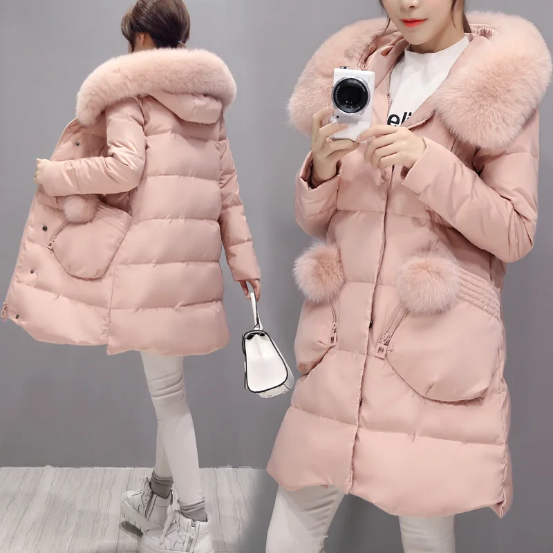 2020 зимняя куртка на утином пуху Женская длинная пуховая с капюшоном из