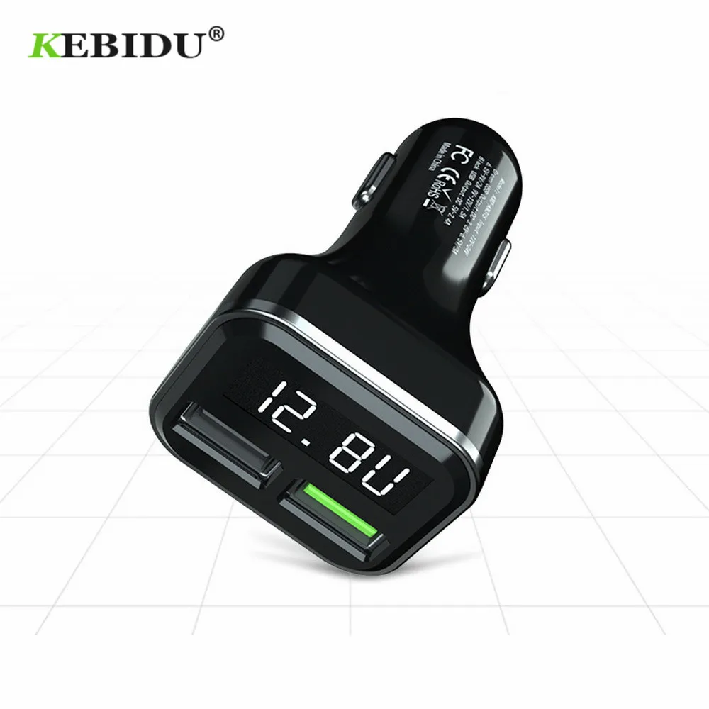 Автомобильное зарядное устройство KEBIDU USB быстрое 3 0 мобильный телефон с 2 портами
