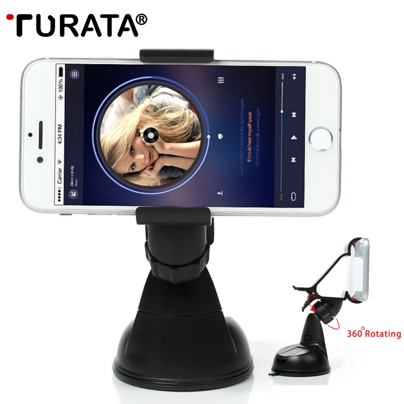 Держатель для телефона TURATA с присоской на 360 градусов вращающийся зажим лобовое