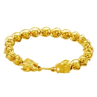 dragon design mens bracelet yellow gold filled bracelet link jewelry fashion wrist chain 23cm long