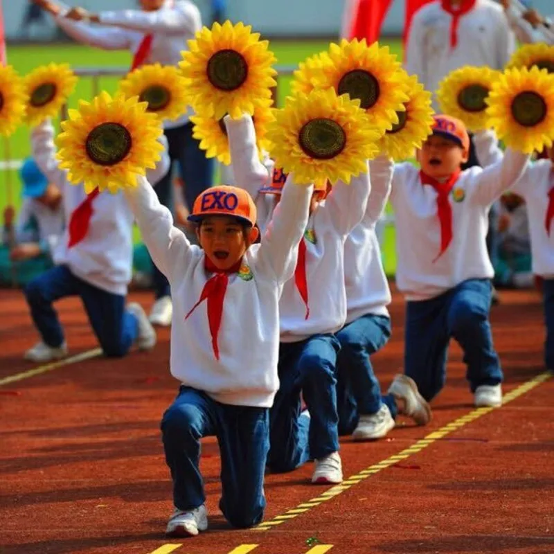 Children's props Sunflower imitation flower Dancing Costumes for the festival celebration Student sports meet | Дом и сад