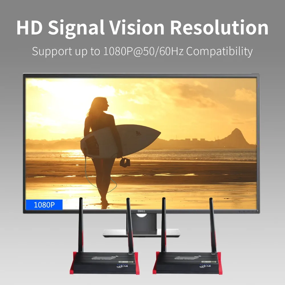 MiraBox беспроводной HDMI удлинитель/адаптер/ключ 60 м(HDMI передатчик+ приемник) Поддержка HD 1080P видео и цифровой аудио