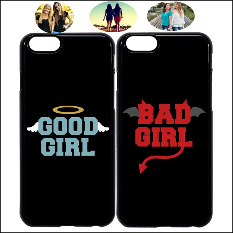 Good Bad Girl Design BFF Best Friends Phone Case Cover For iPhone X Xs Max 7 8Plus 6s Samsung Galaxy S9 Plus S10E P20 Model Tu12 |
