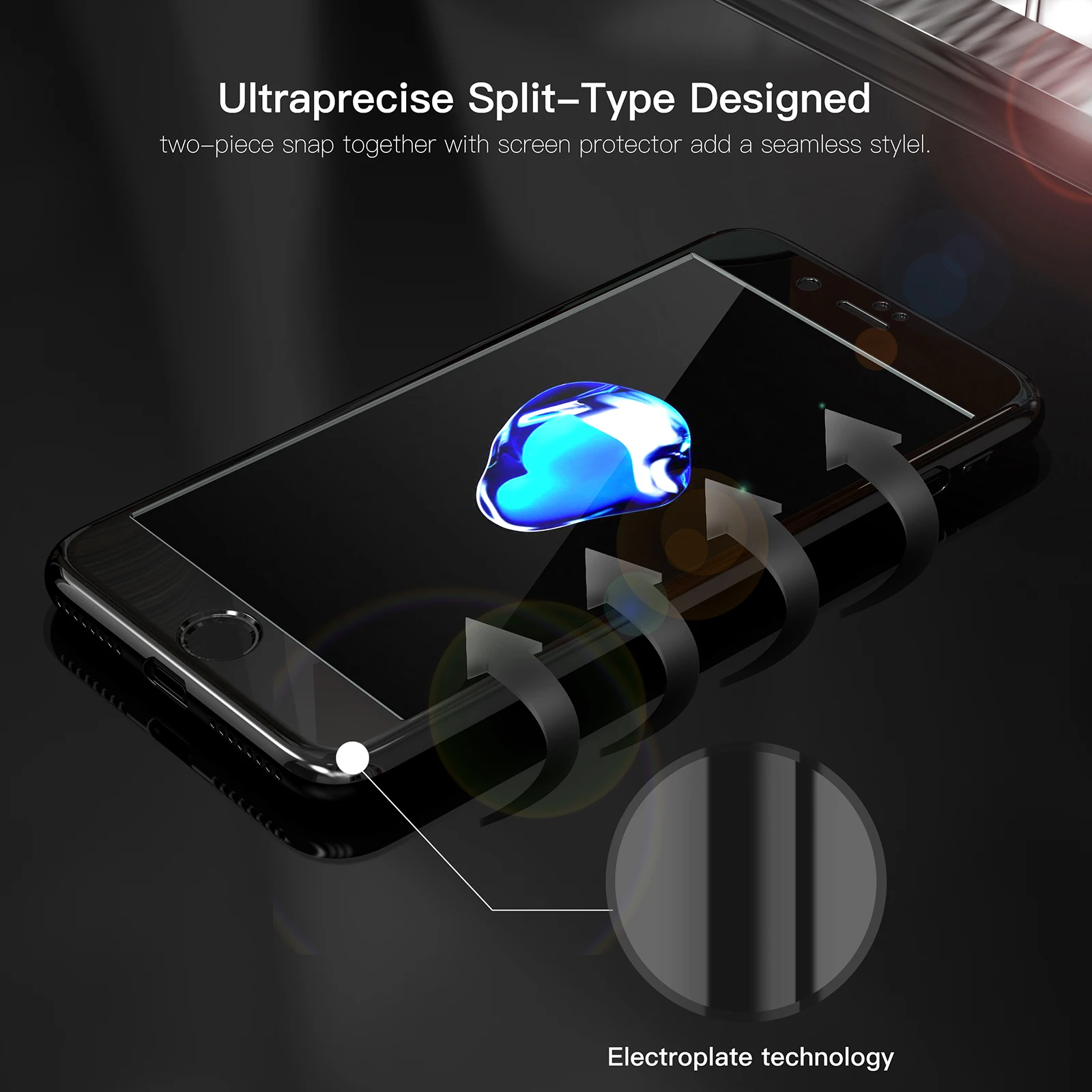 For iPhone 7 Case Luxury 360 Plating Mirror for Plus Ultra Thin Smooth Glossy Shockproof Cover iPhone7 4.7 5.5 |