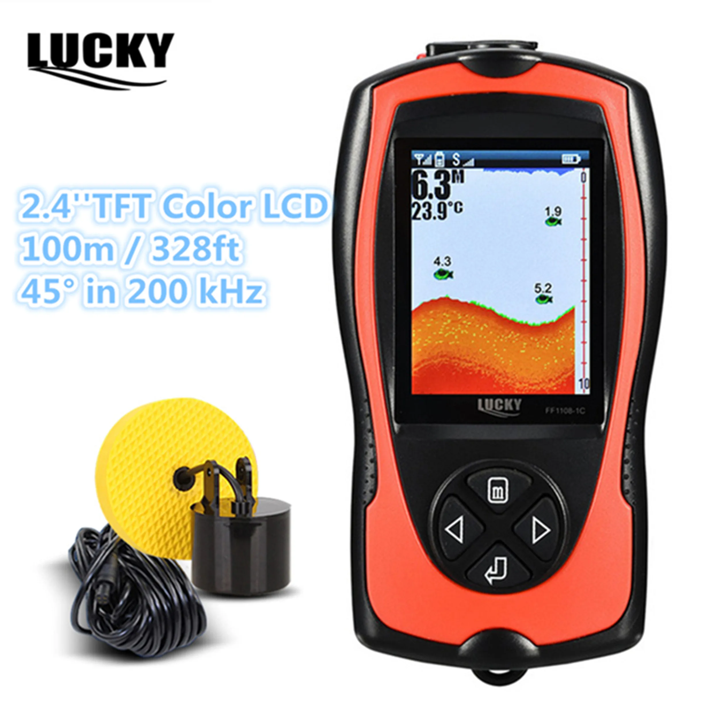 LUCKY FF1108 1CT/FF1108 1CLA портативный рыболокатор 100 м/футов проводной беспроводной
