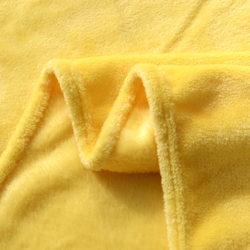 

Multi-Size Blanket On The Bed,Soft Autumn/Spring Fleece Blanket For Sofa,Yellow Flannel Blanket,Warm Solid Color37
