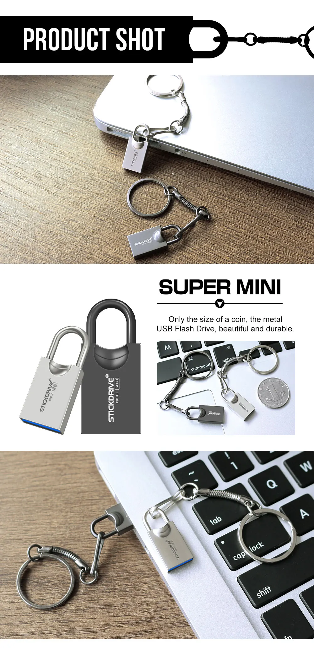 Модная новинка usb 3,0 флеш-накопитель карта памяти 128 Гб 64 ГБ флеш-накопитель 32 ГБ 16 ГБ usb флеш-накопитель металлическая флеш-карта usb с брелком