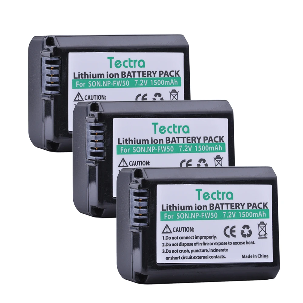 Tectra 3Pcs NP-FW50 NPFW50 NP FW50 Battery+LCD USB Charger for Sony Alpha a5000 A7 NEX-3 NEX-5 NEX-6 NEX-7 NEX-C3 NEX-F3 Bateria |