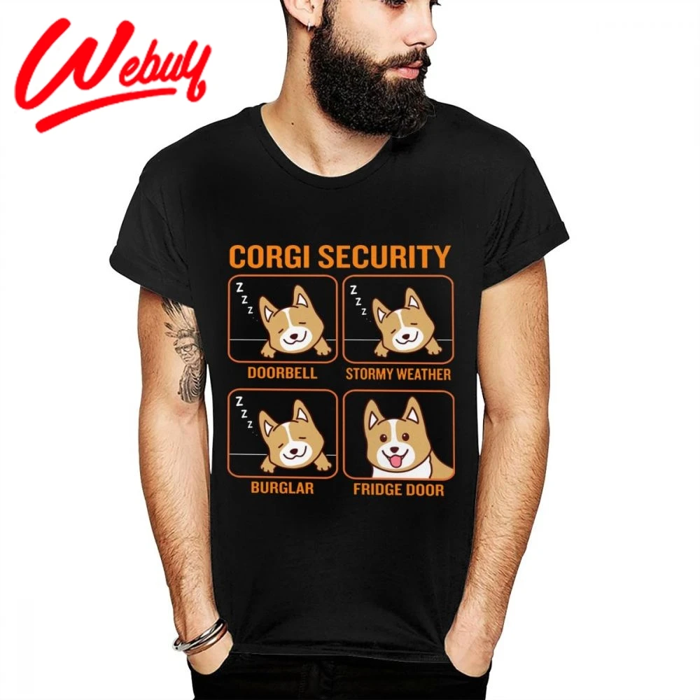 Мужская футболка с 3D-принтом Corgi Security Graphic популярная большого размера летняя |