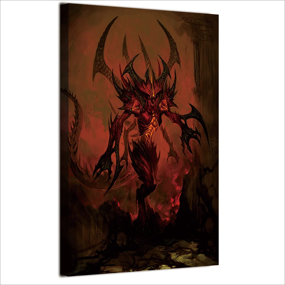 1 шт. холст живопись игра плакат Diablo III HD плакаты и принты холст живопись для гостиной XA-1974D