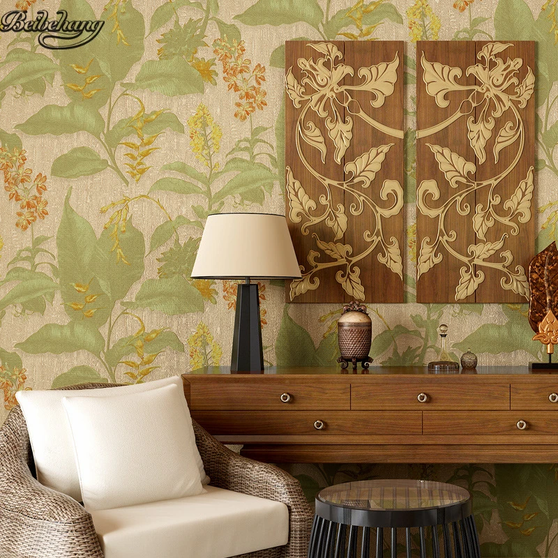 beibehang European Retro Pastoral Large Flower 3D Stereo Non - Woven Wallpaper Bedroom Living Room Sofa TV Background | Обустройство