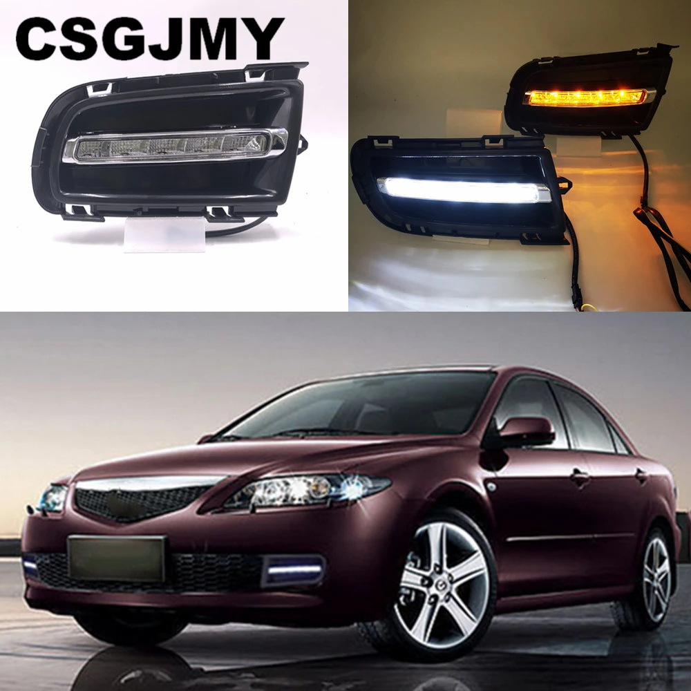 Автомобильная проблесковая 1 пара для Mazda 6 Mazda6 2005 2006 2007 2008 2009 светодиодный DRL