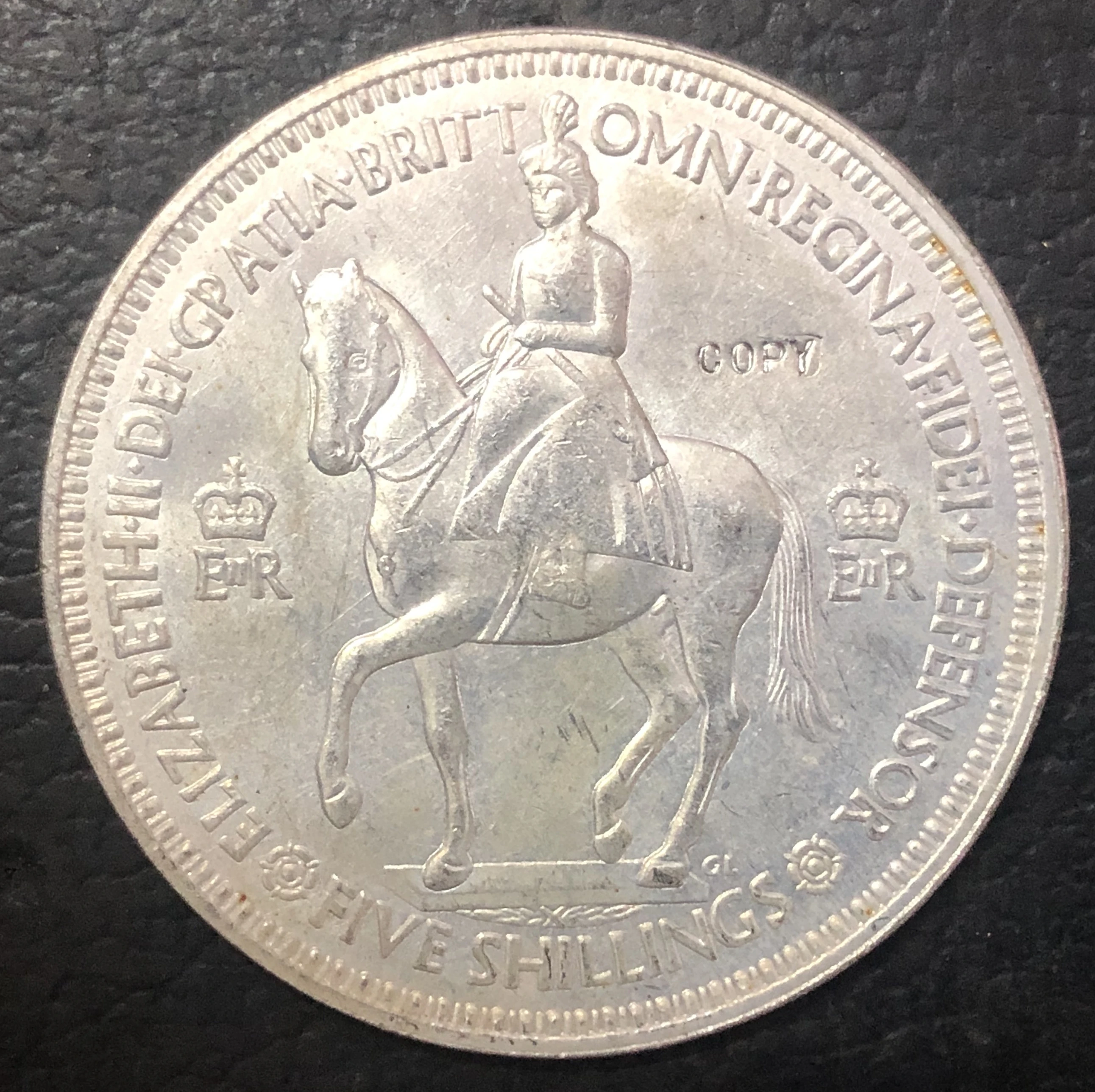 1953 Великобритания 5 шиллингов-Elizabeth II Коронация Серебряная монета не циркулирует