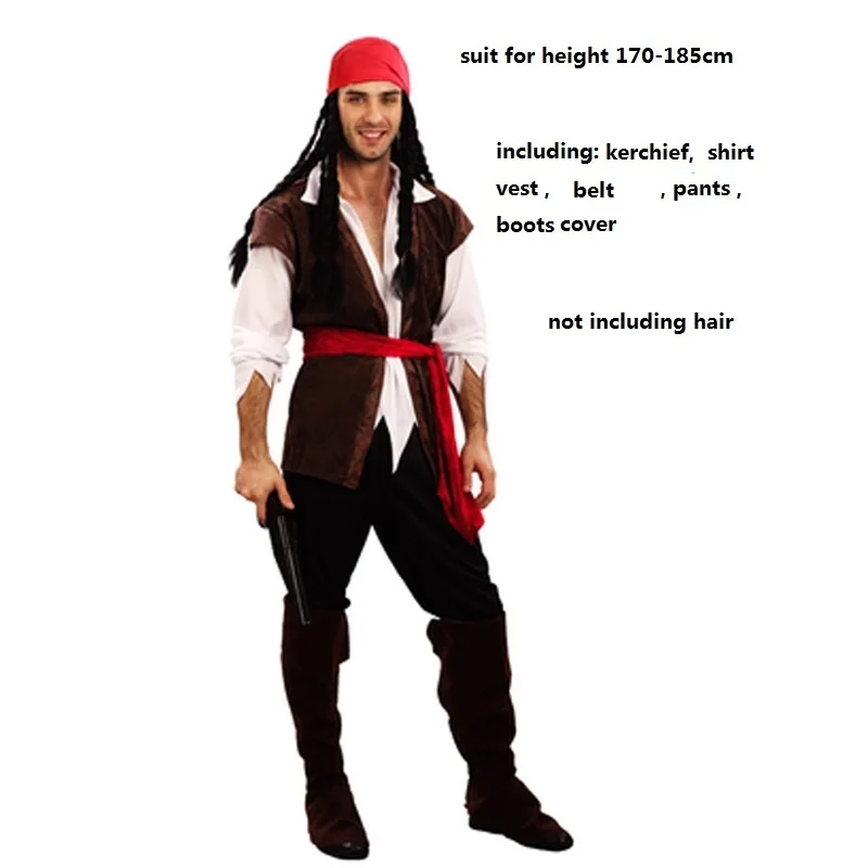 Женский и мужской пиратский костюм Jack Sparrow маскарадный для взрослых карнавальный