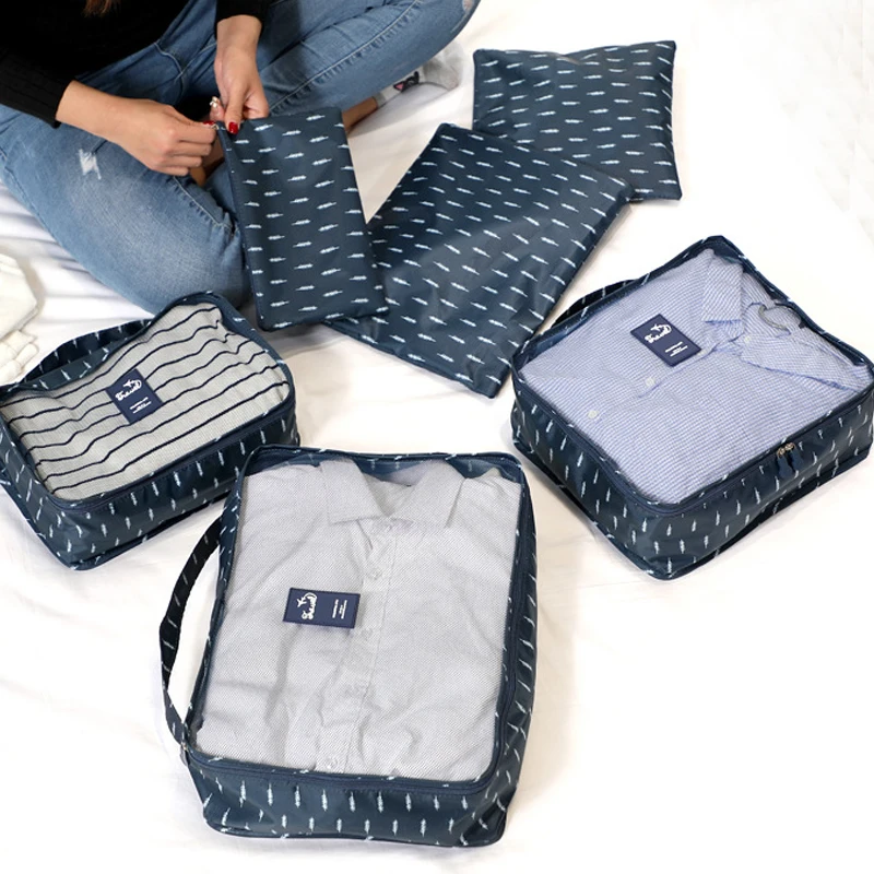 New Travel Storage Bag Suitcase Organizer Cosmetic Underwear Garment System Ziplock Bags Portable Luggage Set | Дом и сад
